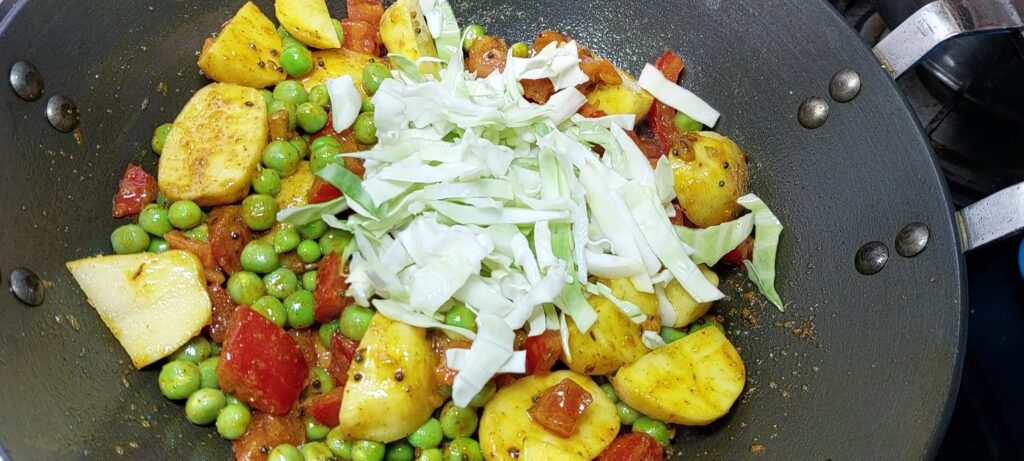 Aloo Cabbage Fry indian recipe