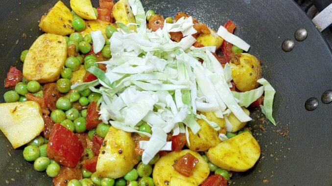 Aloo Cabbage Fry indian recipe